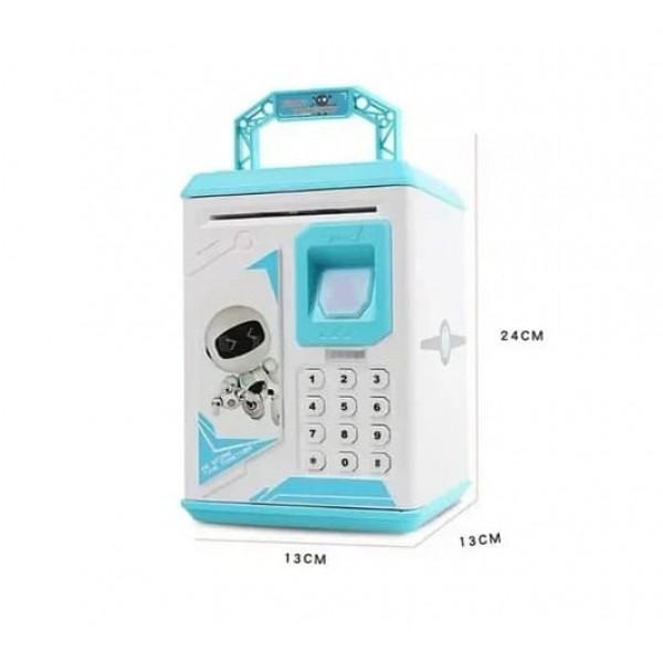 Детский сейф-копилка с кодовым замком и отпечатком пальца 24х13х13 см - фото 2