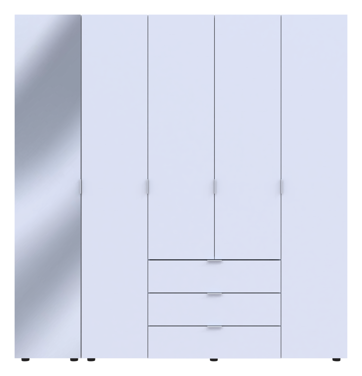 Шкаф для прихожей Doros Гелар с тремя ящиками/1 зеркальным фасадом 194х49,5х203,4 см Белый (42002160)