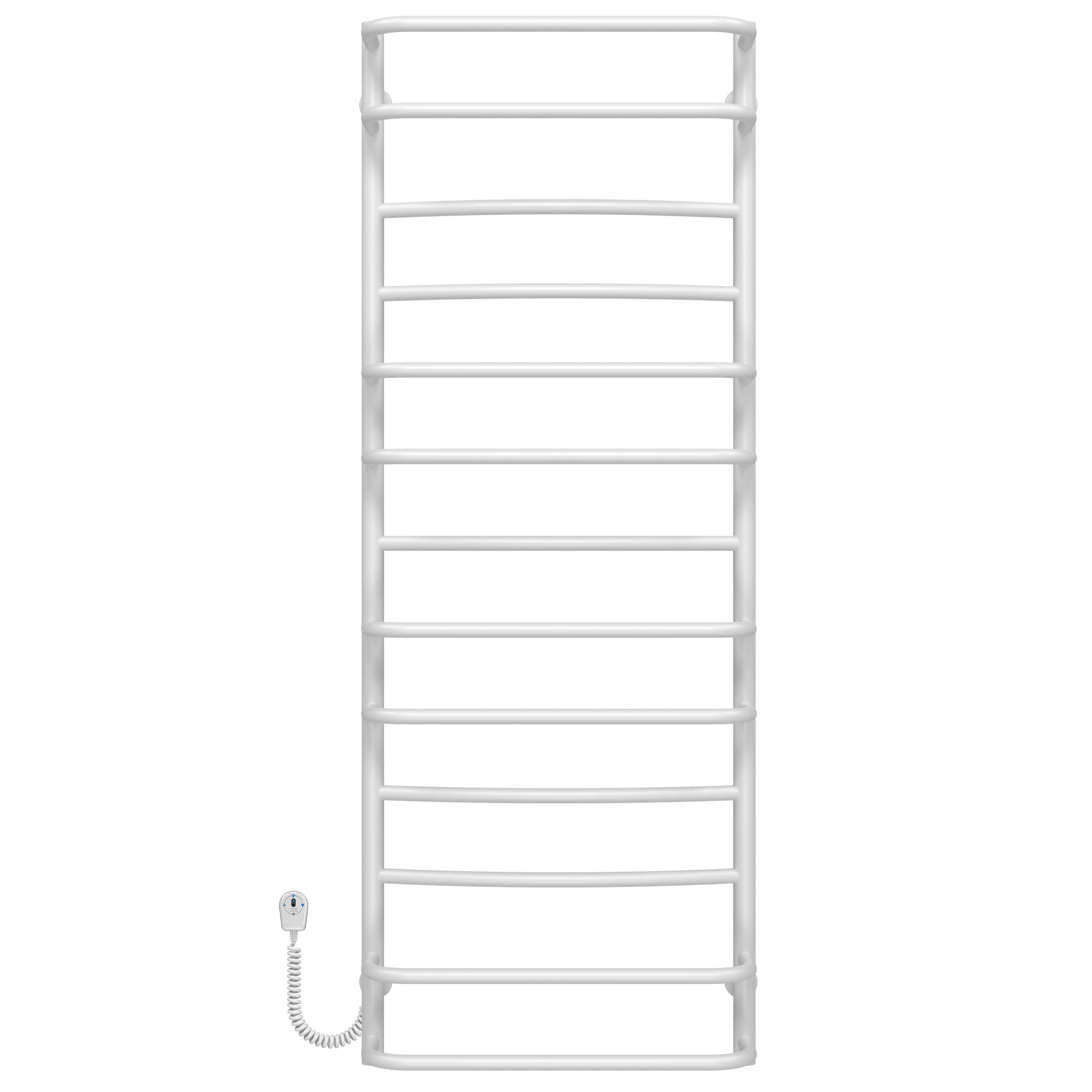 Полотенцесушитель электрический Deffi Аквамикс П13 EF16 левое подключение нержавеющая сталь 500х1400 мм Белый (C.AM.140.50.13.EWL5)