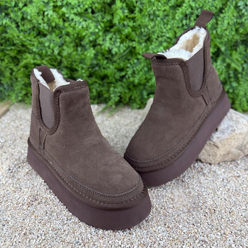 Уггі жіночі замшеві на платформі Е-0050880-24 p. 40 25 см Темно-коричневий (114261320)