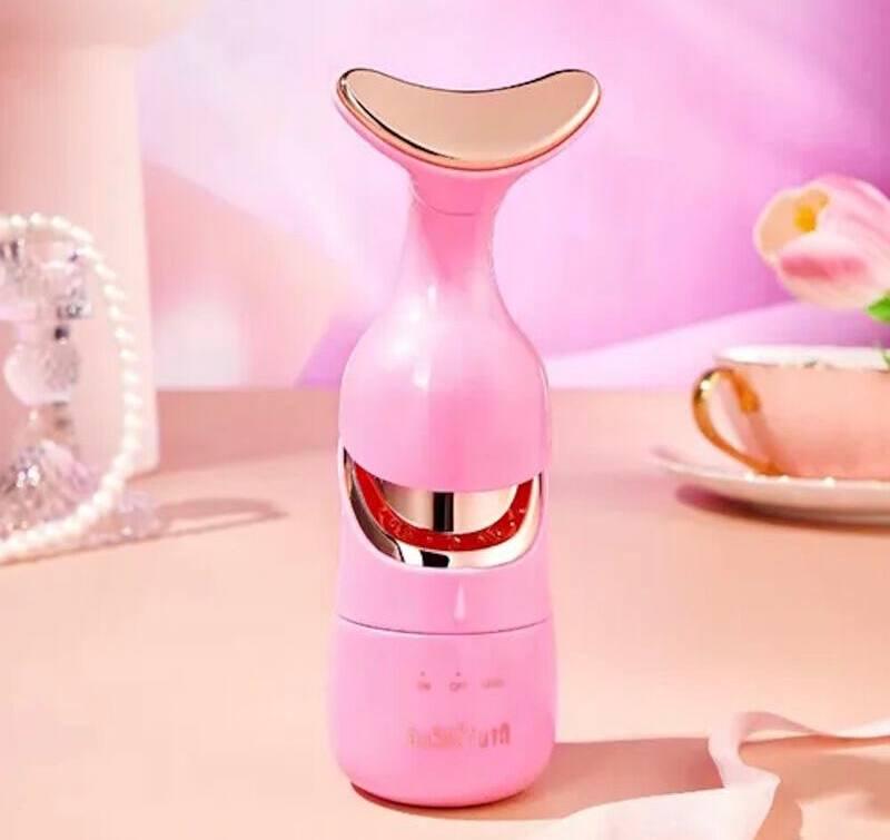 Електромасажер обличчя/шиї та зони навколо очей 3в1 з вібрацією та EMS Рожевий (01e2840e) - фото 5