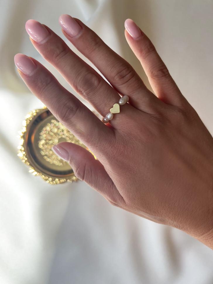 Каблучка з перлин з серцем (5349) - фото 4 Каблучка з перлин з серцем (5349) - фото 4