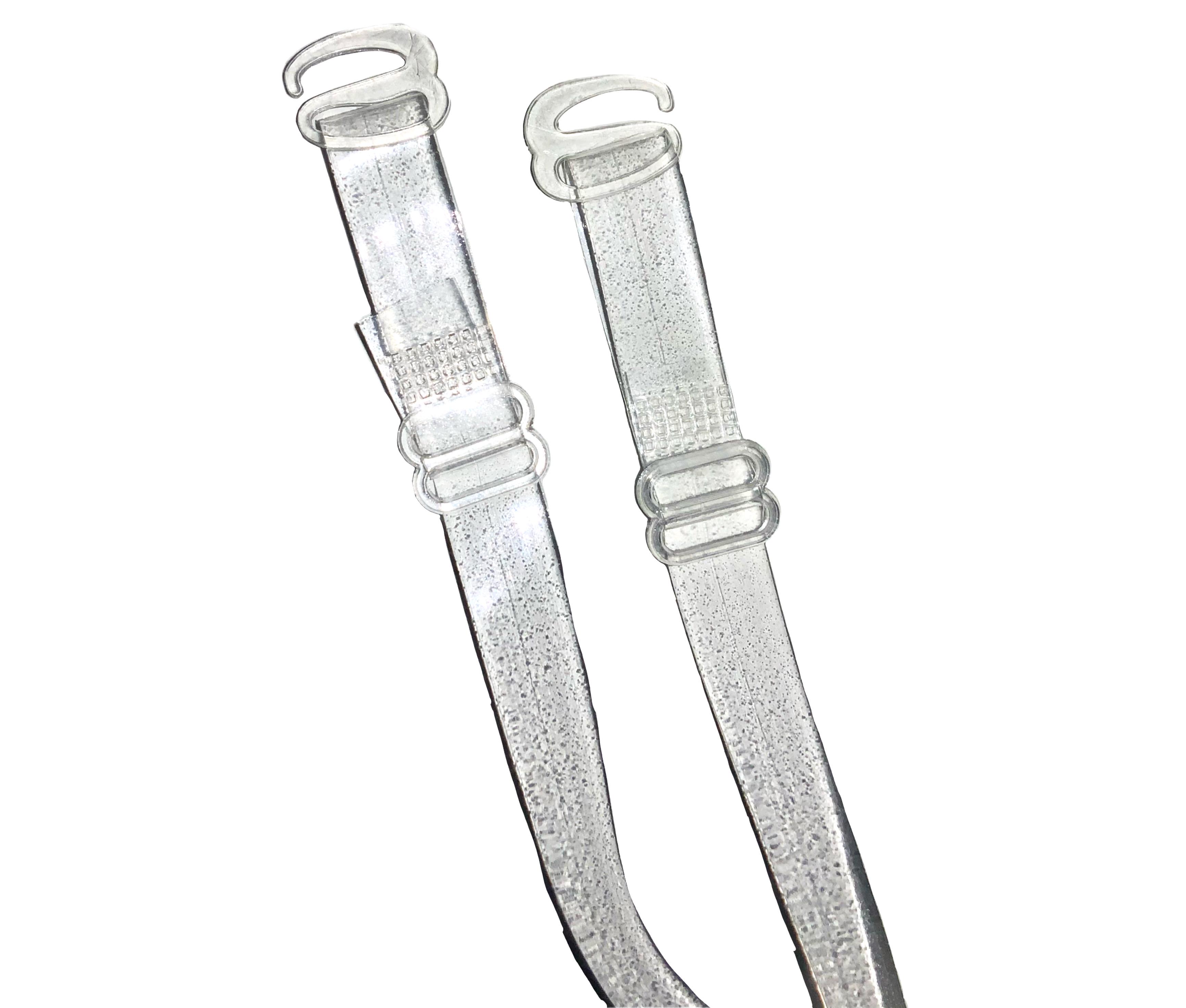 Бретельки силиконовые с пластмассовыми регулировками и пластмассовыми крючками 2шт