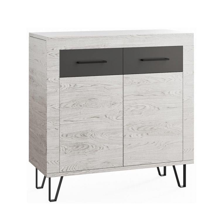 Комод Світ Меблів Рио 2Д 865x400x920 мм ДСП Аляска/Антрацит