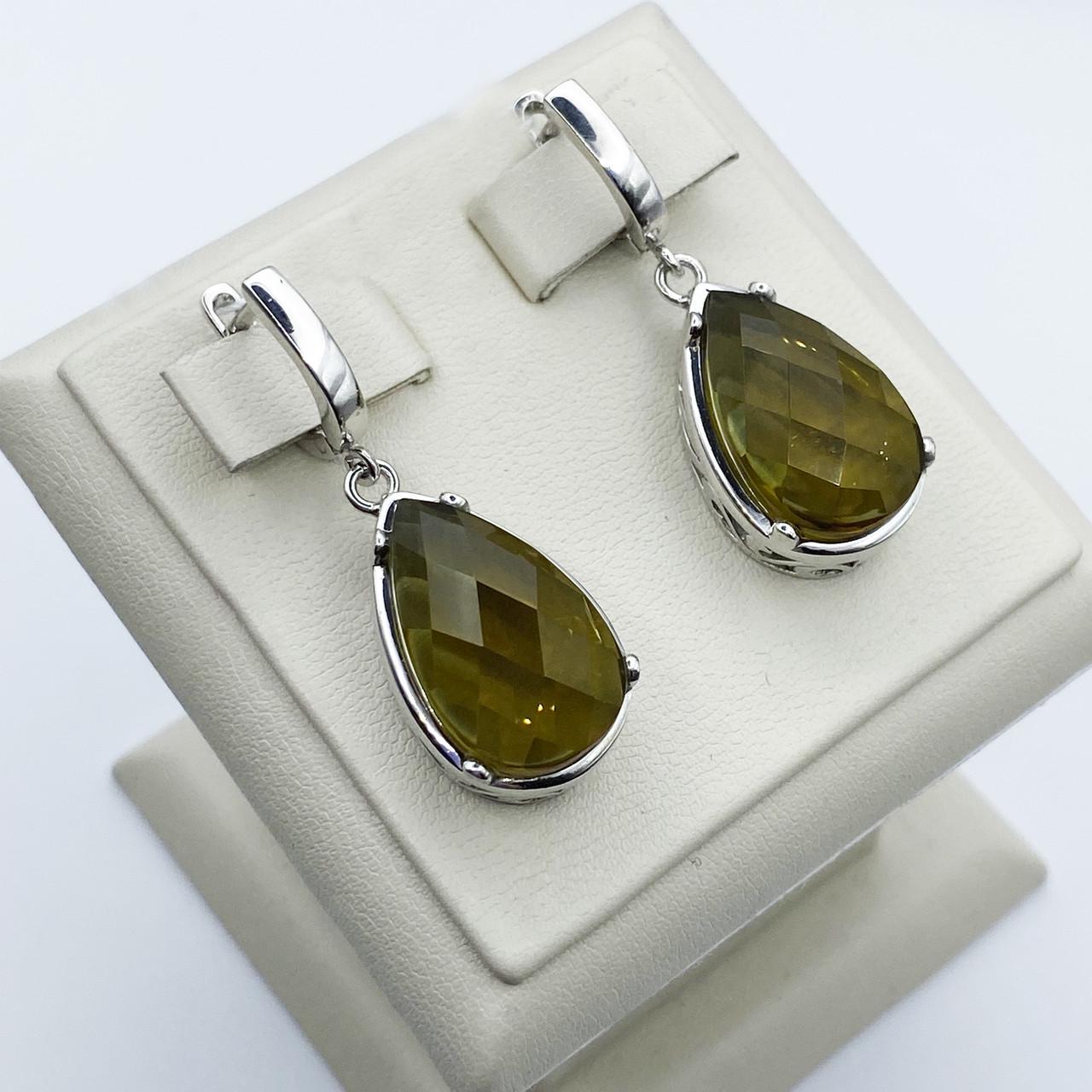 Серьги серебряные с султанитом 12,57 г (2216414583)
