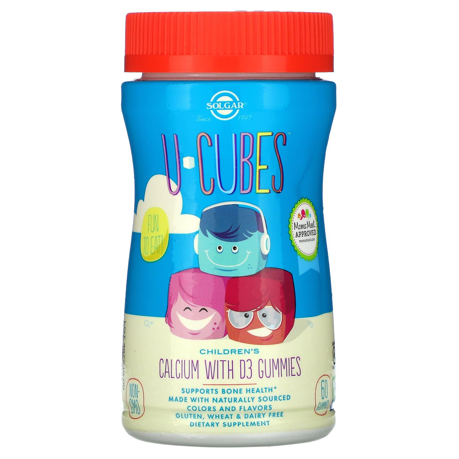 Вітаміни дитячі Solgar U-Cubes Children's Calcium+D3 60 жувальних таблеток (1104)