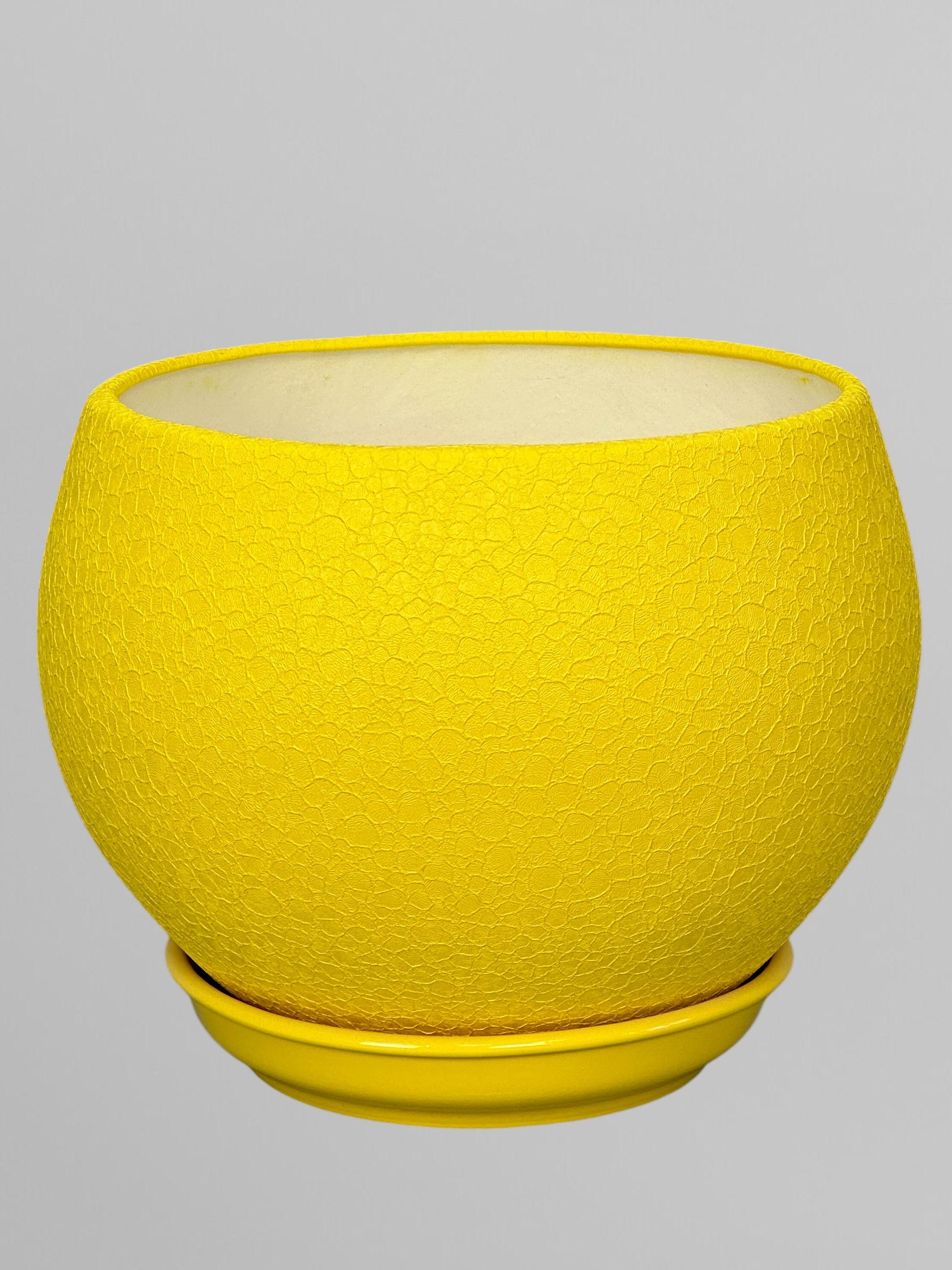 Горщик для квітів керамічний Куля шовк 4,1 л Жовтий (Г02014) - фото 2 Горщик для квітів керамічний Куля шовк 4,1 л Жовтий (Г02014) - фото 2