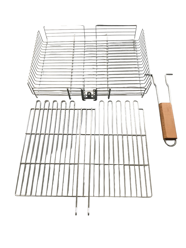 Решетка для гриля 40x30 см со съемной ручкой и веером для раздувания угля - фото 8