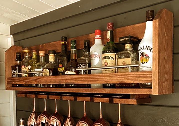 Полка для вина настенная из дерева Гороли Шафран (ПНК-026106)