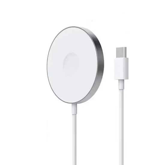 Зарядний пристрій магнітний бездротовий 30W для iPhone/AirPods/Android ґаджетів Білий