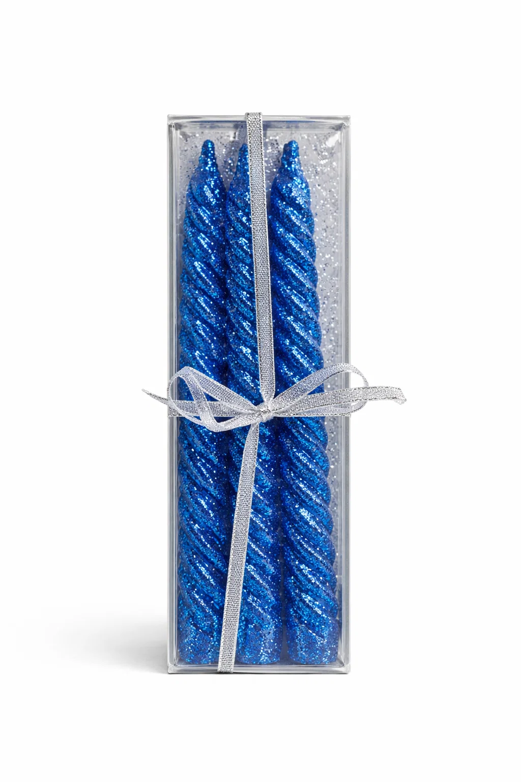 Набор свечей праздничных с блеском для торта и декора 15 см 3 шт. Синий (31323818)