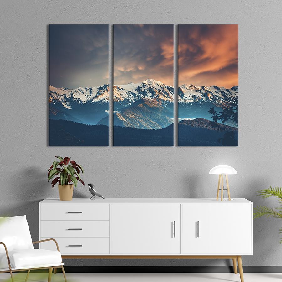 Модульная картина на холсте Триптих Снежные Альпы 156x100 см (613-31)