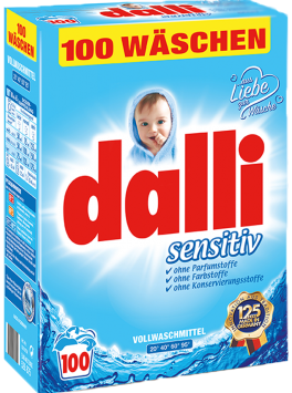 Пральний порошок Dalli Sensitiv для дитячих речей 100 циклів прання 6,5 кг