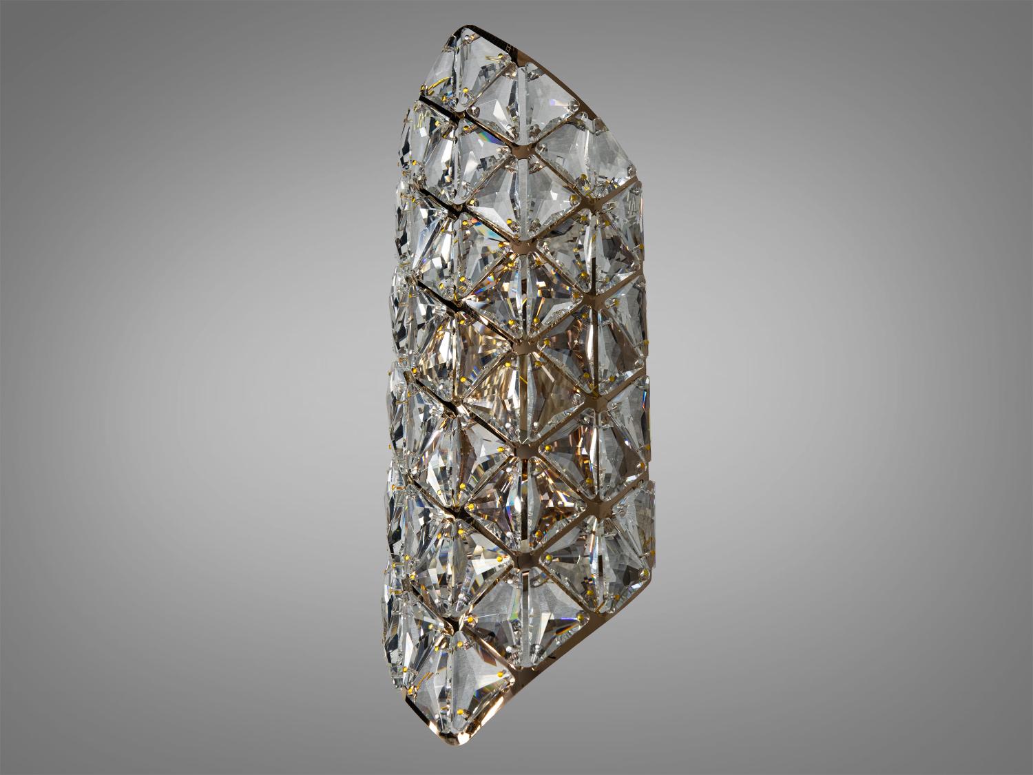 Светильник настенный хрустальный на 2 лампы Золотой (9130-B420GD)