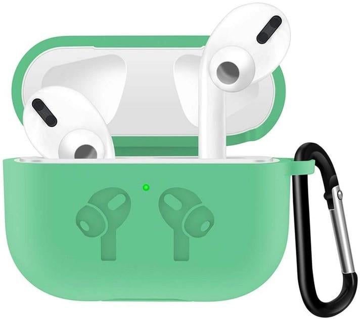 Чохол силіконовий для навушників AirPods Pro 2 з карабіном Green