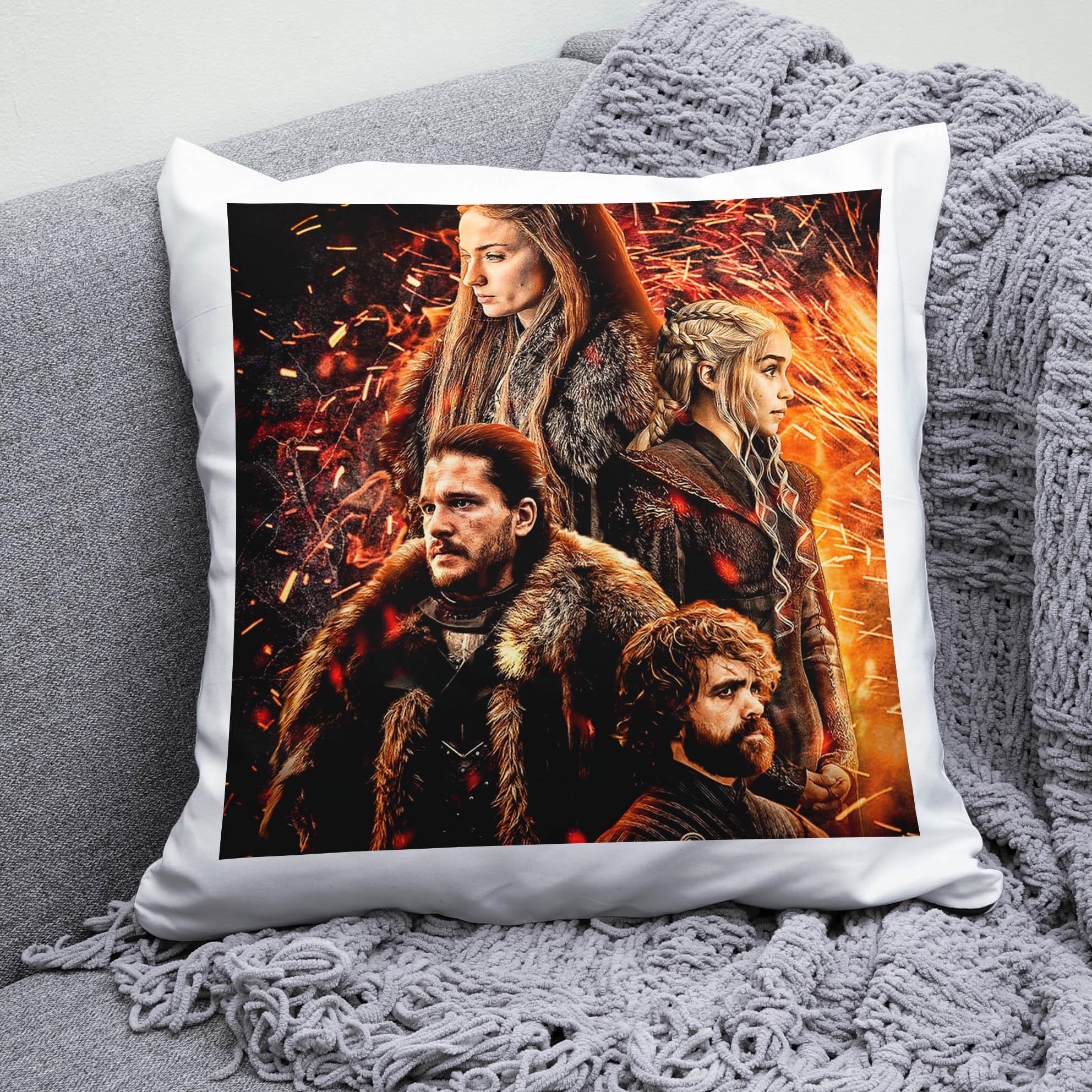 Плюшевая подушка квадрат с принтом Game of Thrones