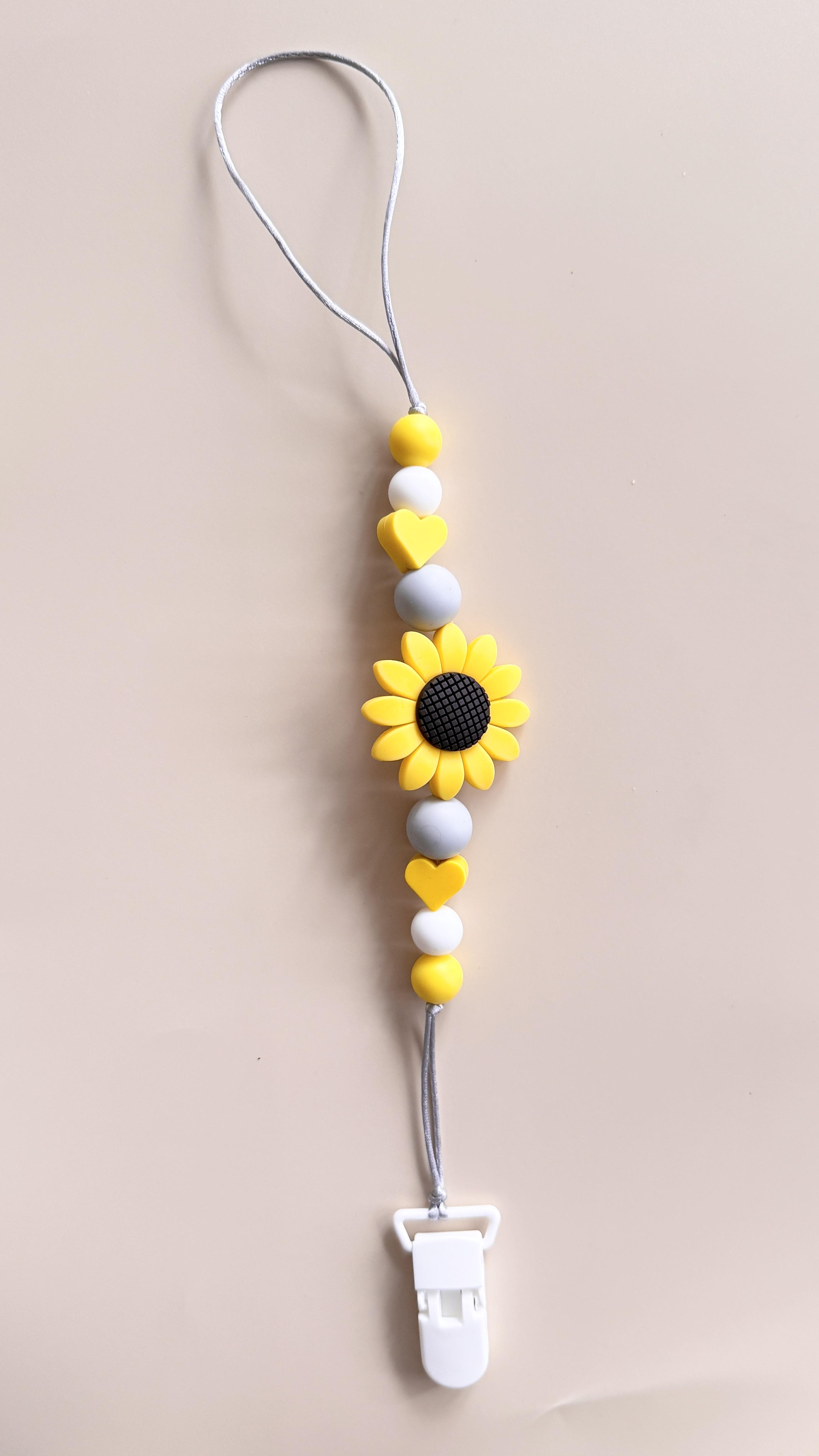 Держатель для пустышки Mommy Bag Подсолнух Желто-серый (143979)