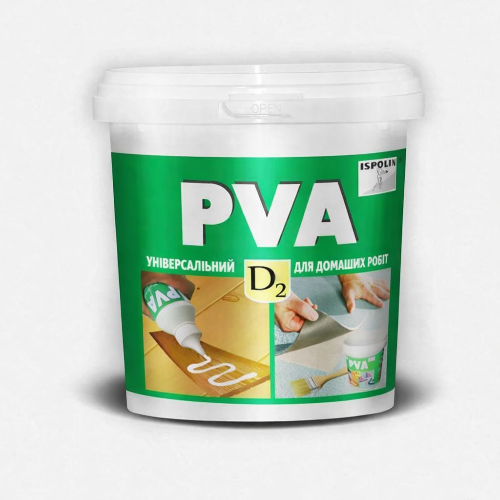 Клей ПВА Ispolin D-2 влагостойкий для обоев и дерева 1 кг (28716313)