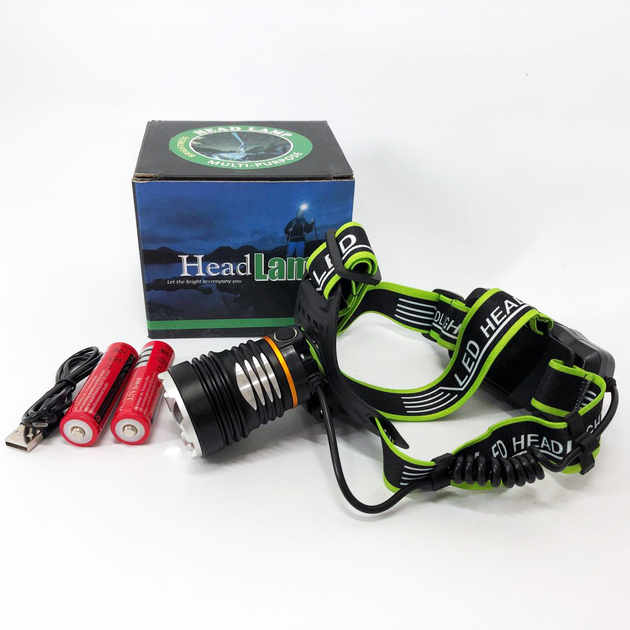 Ліхтар налобний PLD-A12-TG 2x18650 з USB зарядкою (ML-05145) - фото 8 Ліхтар налобний PLD-A12-TG 2x18650 з USB зарядкою (ML-05145) - фото 8