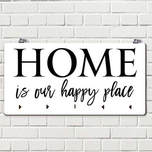 Ключница настенная горизонтальная Home is our happy place (KEDM_20F004)