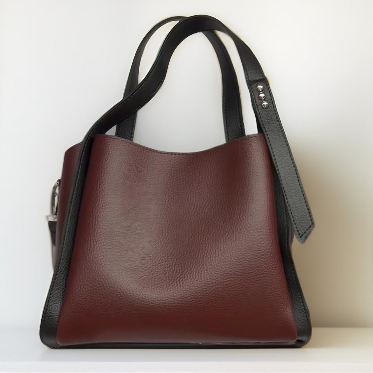 Сумка женская через плечо большая вместительная 30х25х13 см Бордовый Сумка женская через плечо большая вместительная 30х25х13 см Бордовый