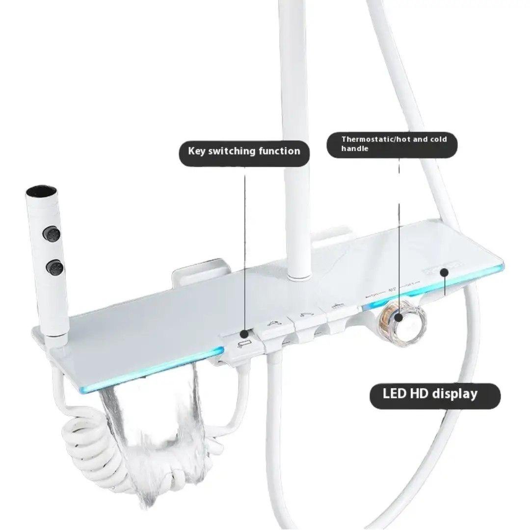 Душова система Epelli Basconi Display Bianco з підсвічуванням/з тропічним душем/лійкою/водоспадом/гігієнічним душем Білий (29505762) - фото 2