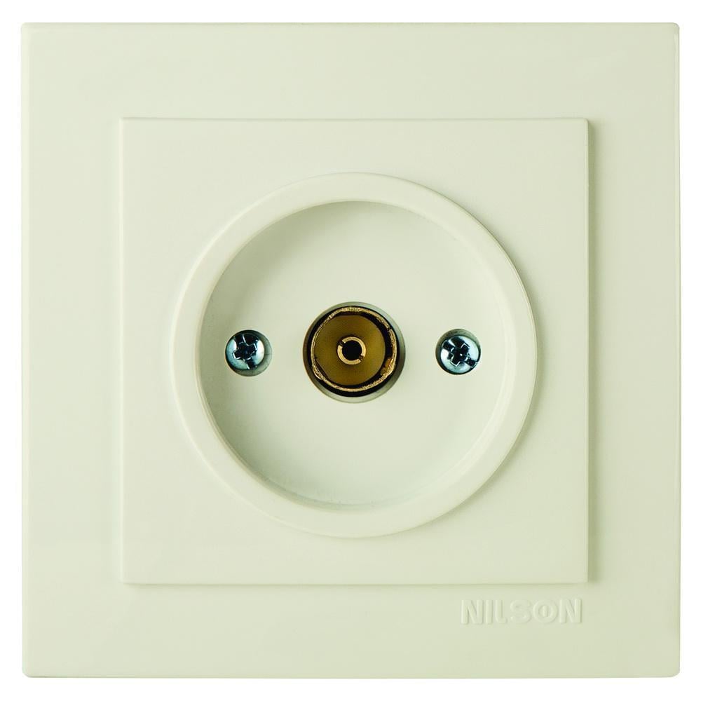 Розетка Nilson Touran TV проходная Кремовый (24121028)
