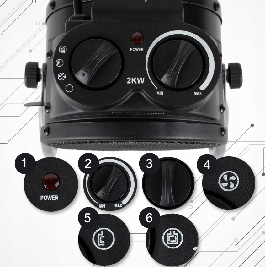 Тепловентилятор керамічний Maltec 2 кВт (1934313309) - фото 10 Тепловентилятор керамічний Maltec 2 кВт (1934313309) - фото 10