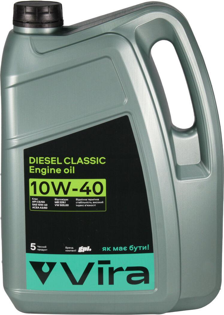 Моторное масло Vira Diesel Classic A3/b3, Ce/sg Vi0376 дизель 10W-40 5 л (1401329)
