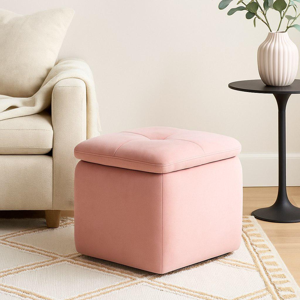 Пуф Nico с нишей 40х40х40 см Розовый (AI 16) - фото 3 Пуф Nico с нишей 40х40х40 см Розовый (AI 16) - фото 3