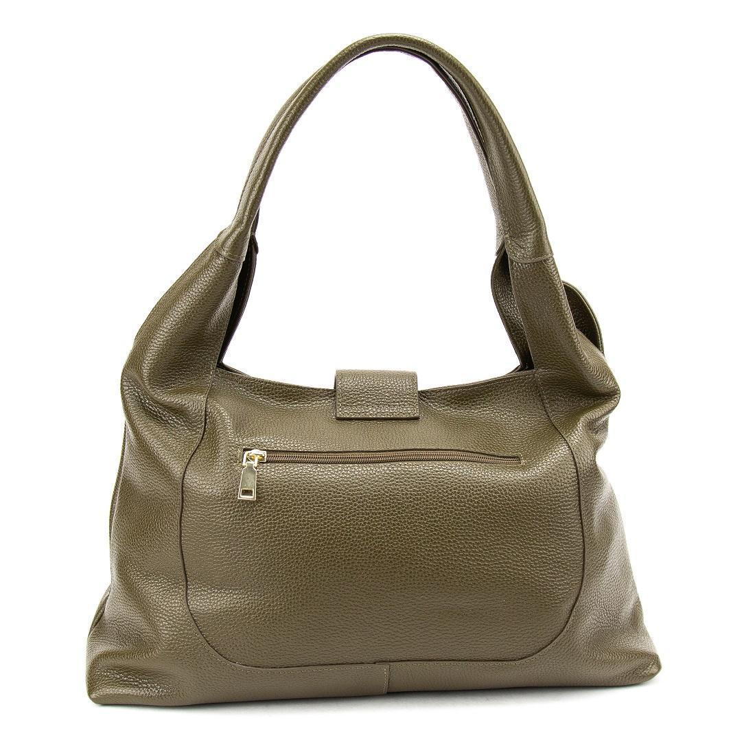 Жіноча сумка шкіряна Tavinchi CH-555T-Y із замшевою вставкою Оливковий (2742680860) - фото 6