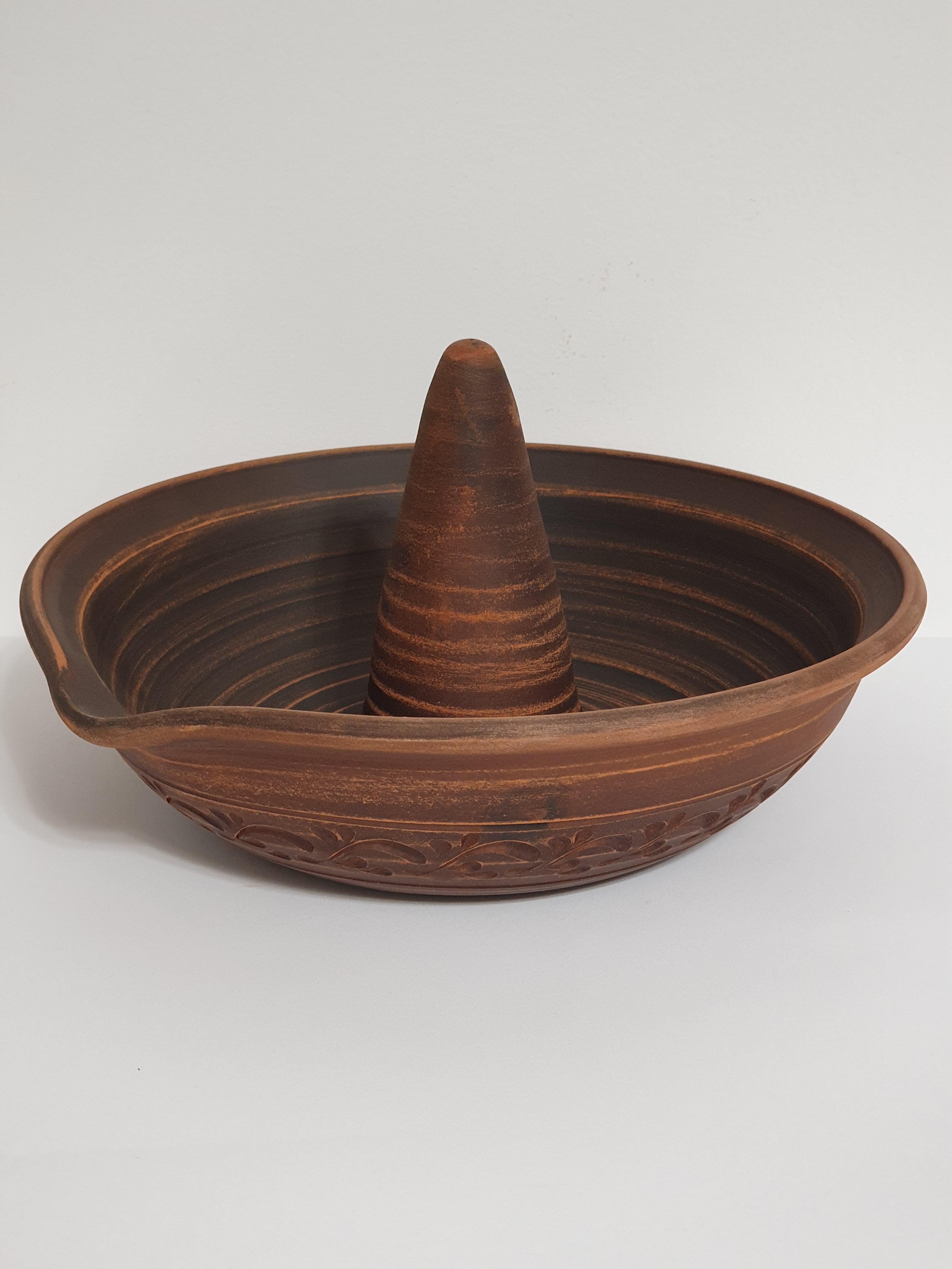 Ростер для запекания курицы из красной глины (3839)