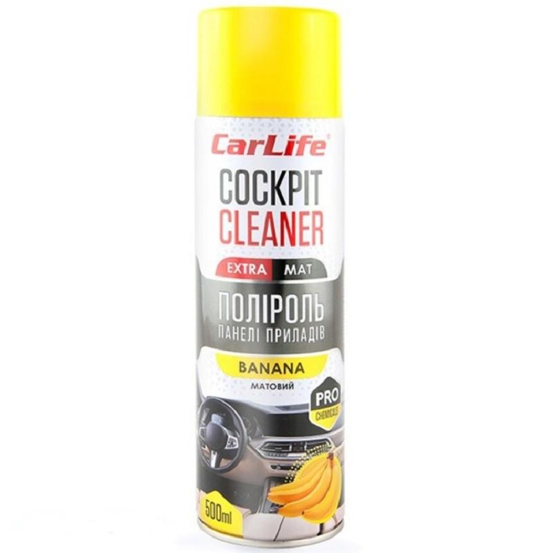 Полироль для приборной панели CarLife Cockpit Cleaner Extra Mat Банан 500 мл (CF522)