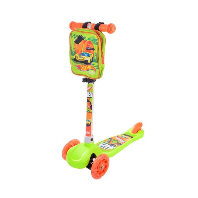Самокат трехколесный Hot Wheels с подсветкой колес Салатовый (LS2115)