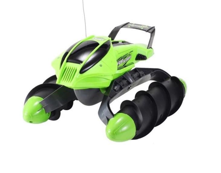 Игрушка на радиоуправлении XIONGQI Amphibious Stunt Car трюковый автомобиль-вездеход 51x20x36 см Зеленый