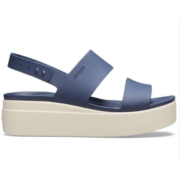 Сандалии женские Crocs Brooklyn Low Wedge Sandal Navy Stucco M3W5 р. 34/35 21 см (206453)