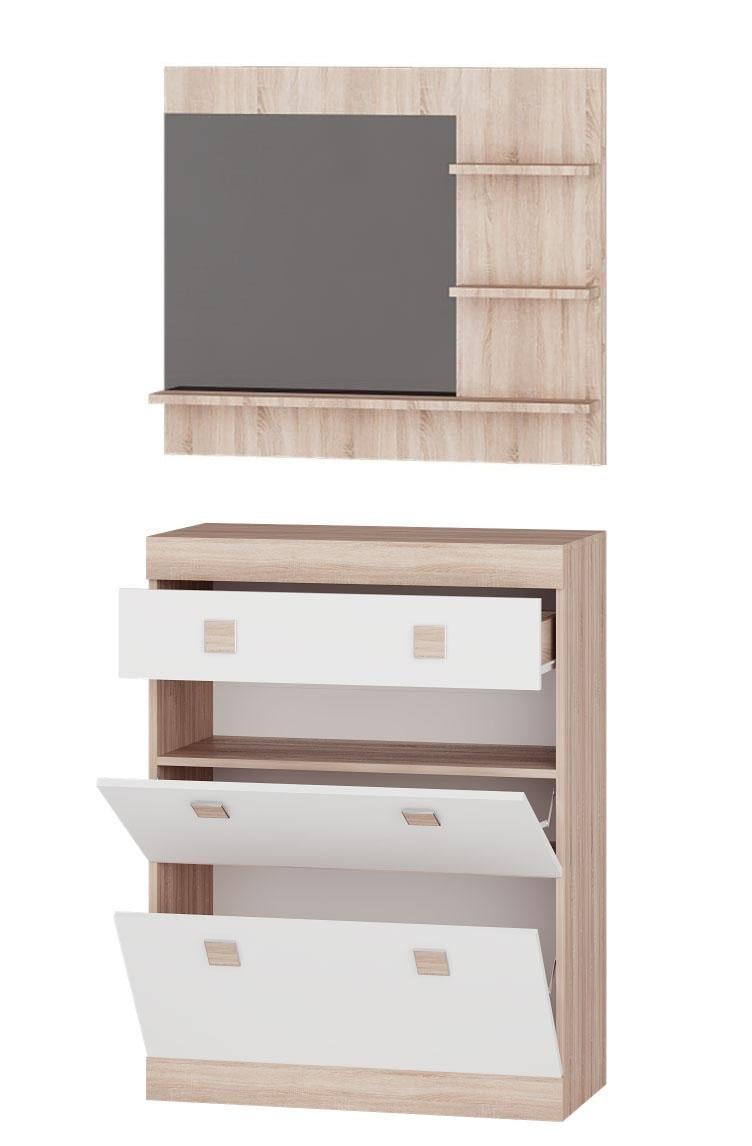 Прихожая Эверест Соната 32 80х38х185 см Дуб Сонома/Белый (02298)