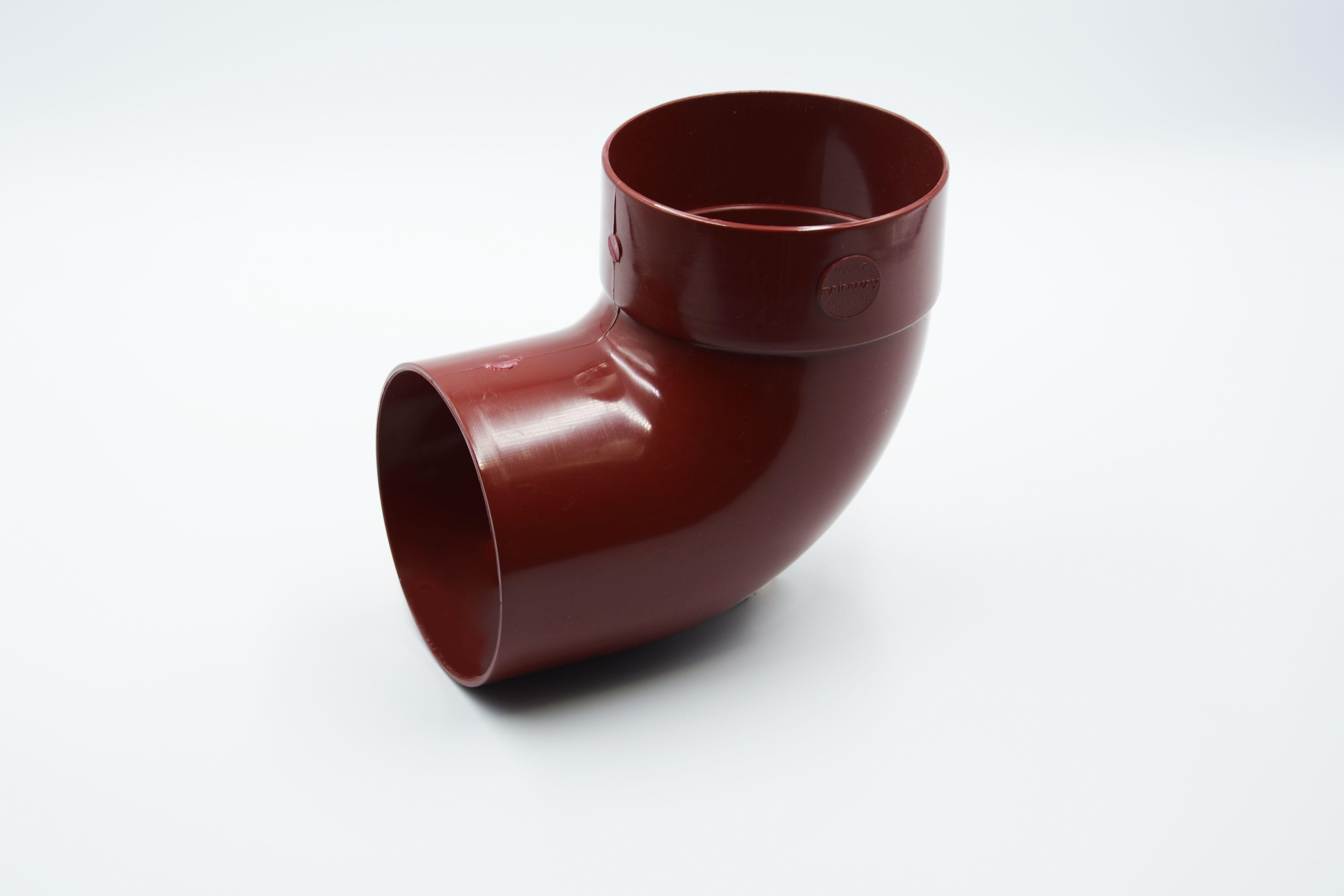 Отвод трубы одномфтовый RAINWAY 87° D 75 мм RAL 3004 Красный (10.090.18.004.RW)