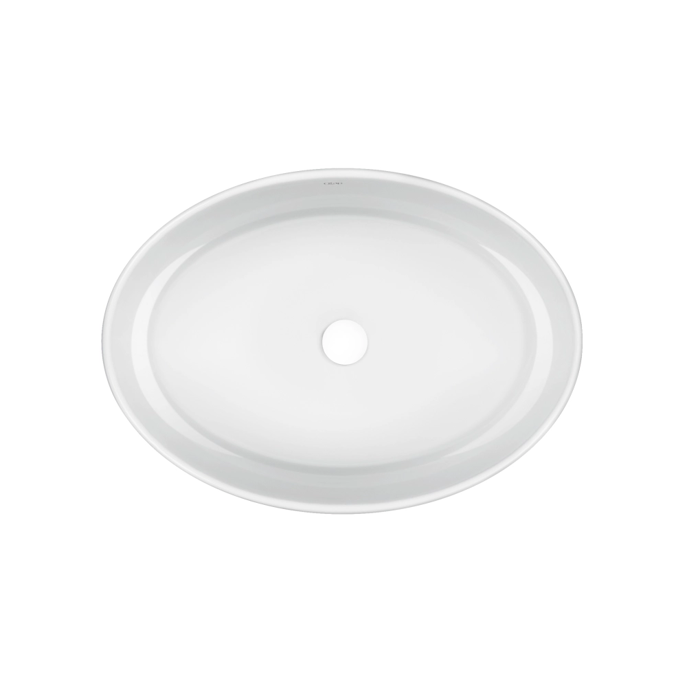 Раковина накладная Qtap Kolibri овальная 360x505 мм Белый глянцевый (SD00052905)