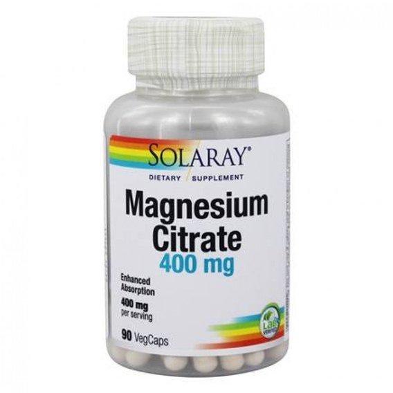 Мікроелемент Магній Solaray Magnesium Citrate 400 мг 90 Veg Caps (SOR-46301)