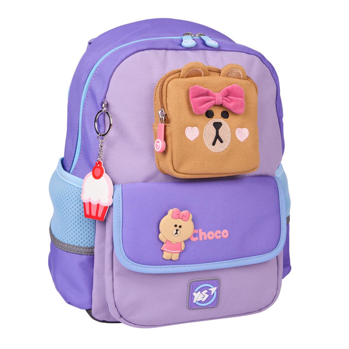 Рюкзак школьный YES Line Friends Pretty Choco 36x26x13 см 12 л Сиреневый (559836)