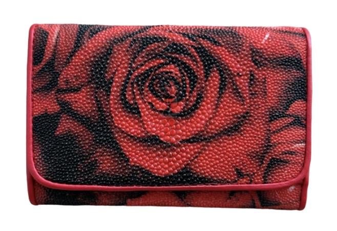 Кошелек женский Ekzotic leather из кожи ската Красный (stw18_8)