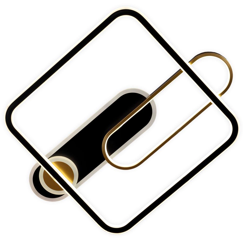 Люстра потолочная светодиодная Lighthouse LED SY-19800/3 BK+PLG 600х450х70 196W PULT DU Черный/Золотой