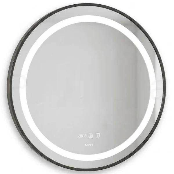 Зеркало с LED подсветкой 6060 круглое Черная рама Зеркало с LED подсветкой 6060 круглое Черная рама