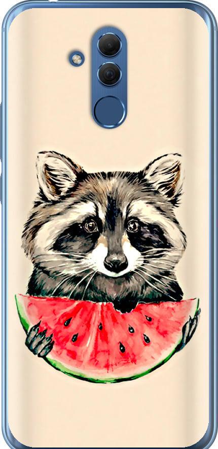 Чехол на Huawei Mate 20 Lite Енотик с арбузом (4605t-1575-42517)