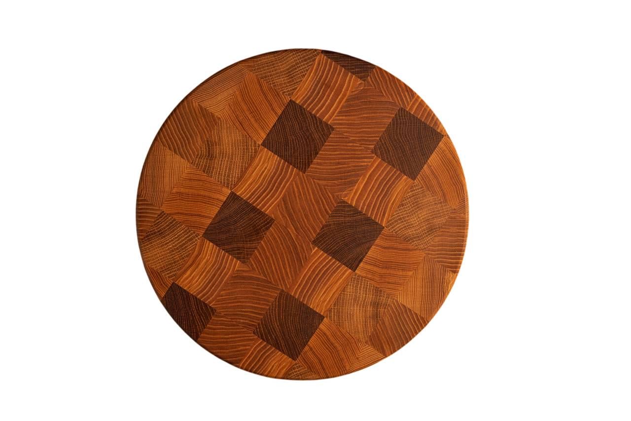 Доска для пиццы деревянная круглая BVD16 торцевая из дуба и ясеня 30 см (1043)