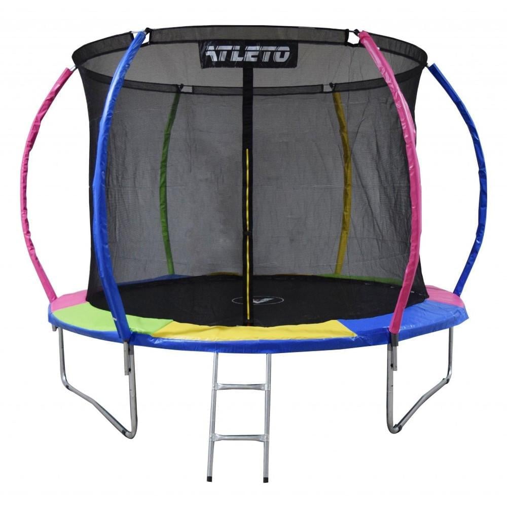 Батут Atleto 312 см с внутренней сеткой и лесенкой Разноцветный (29-76-21000124)