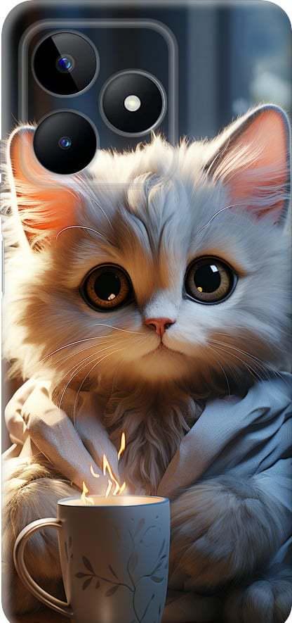 Чехол на Realme C53 White cat (5646u-3128-42517)