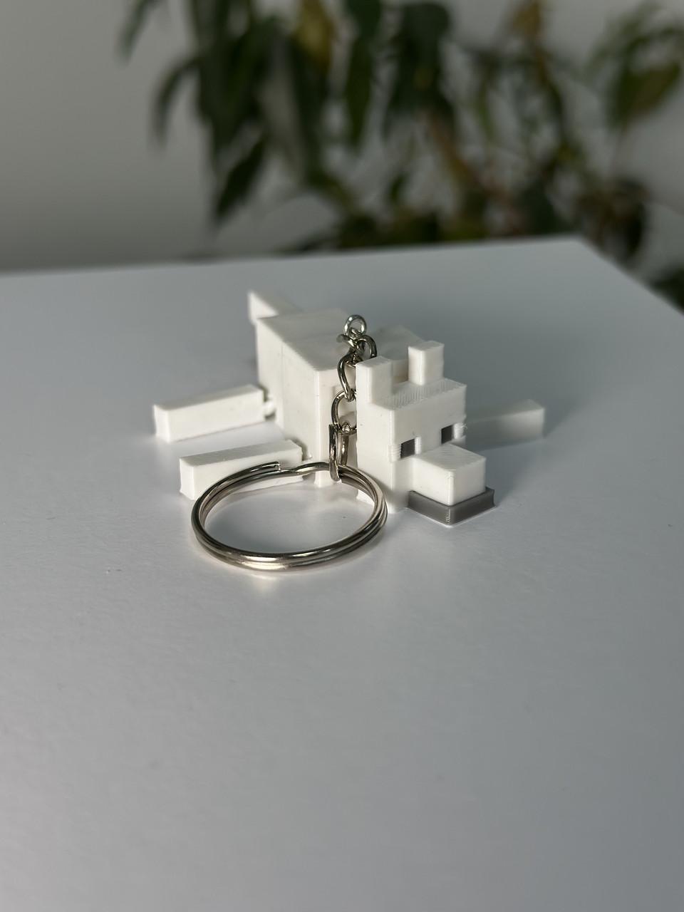 Брелок на ключі Вовк з гри minecraft 7 см Білий (2626594829)