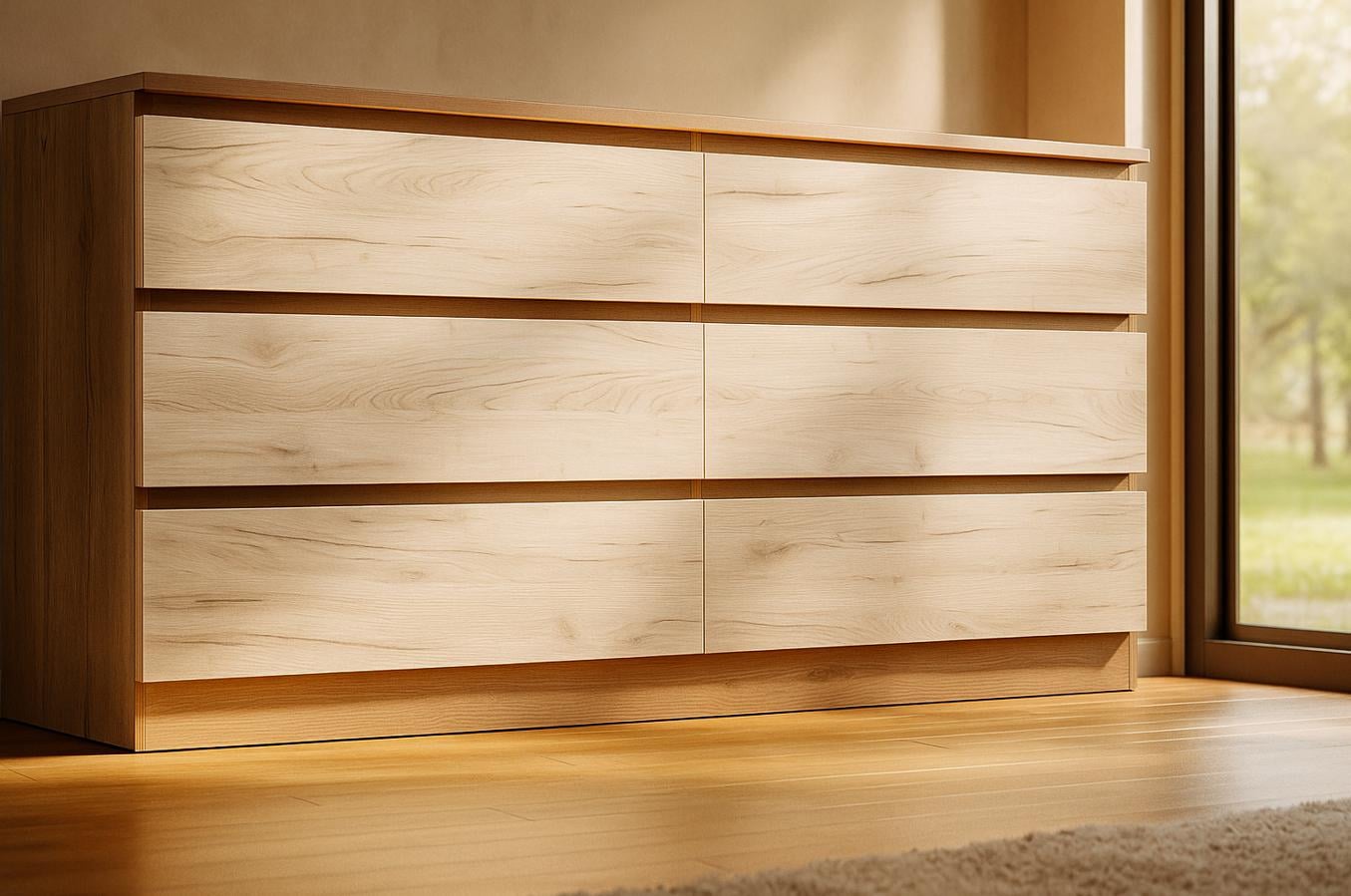 Комод Мастер Форм Брайт 1500х376х730 мм Дуб крафт серый/Дуб крафт белый (07844)